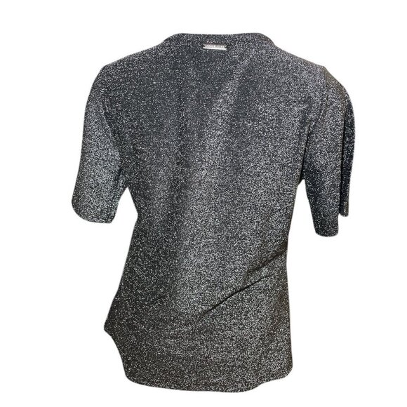 Michael by Michael Kors black and silver metallic sparkle top sz S - Picture 3 of 5